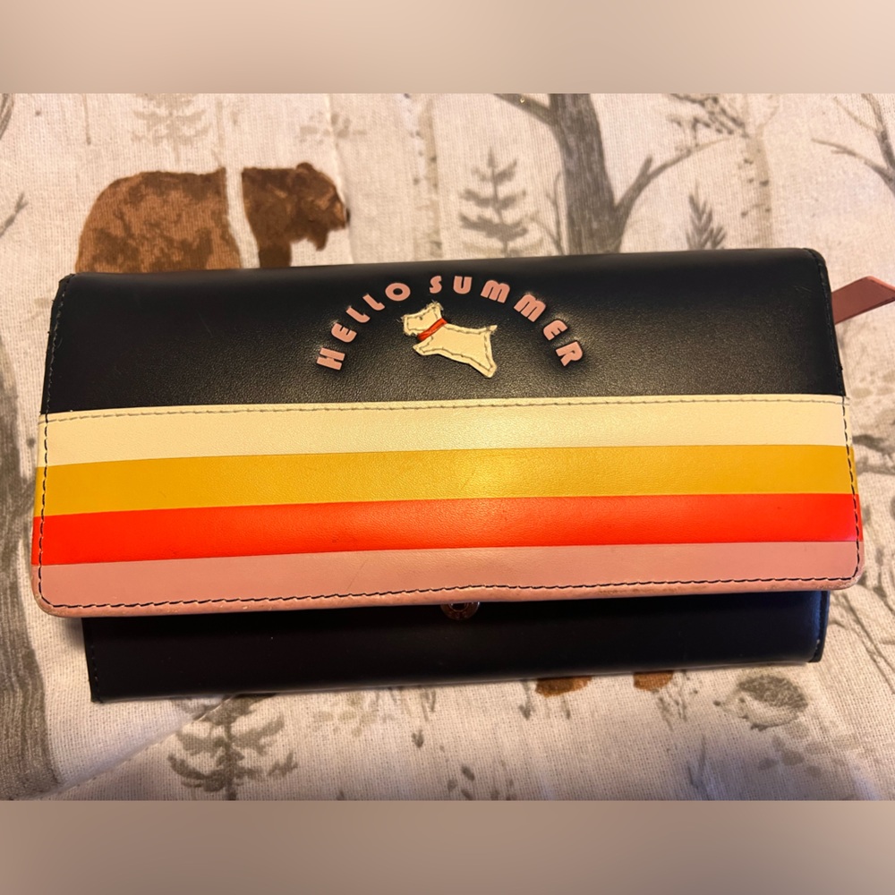 RADLEY LONDON Black Multicolor Striped 'Hello Summer' Continental Wallet